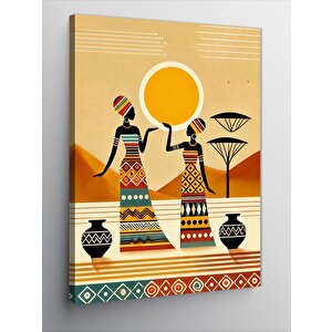 Kanvas Tablo Afrika Tarzı Kadın Figürleri 50x70 cm