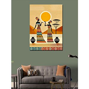 Kanvas Tablo Afrika Tarzı Kadın Figürleri 50x70 cm