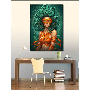 Kanvas Tablo Turuncu Maskeli Kadın 70x100 cm