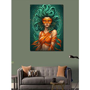 Kanvas Tablo Turuncu Maskeli Kadın 70x100 cm