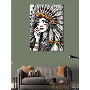 Kanvas Tablo Kızılderili Kadın Portresi 70x100 cm