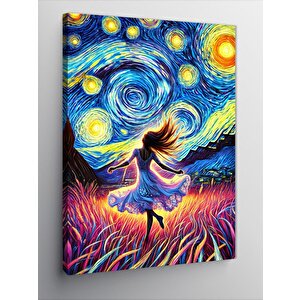 Kanvas Tablo Van Gogh Stili Dans Eden Kadın 100x140 cm