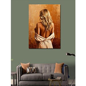 Kanvas Tablo Sırtı Dönük Kadın Ve Doku 100x140 cm