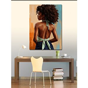 Kanvas Tablo Sırtı Dönük Afrikalı Kadın 50x70 cm