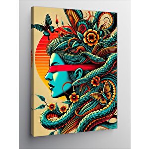 Kanvas Tablo Yılan Saçlı Kadın Medusa 100x140 cm