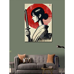 Kanvas Tablo Kılıçlı Japon Kadın 100x140 cm