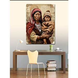 Kanvas Tablo Kadın Ve Çocuk Portresi 100x140 cm