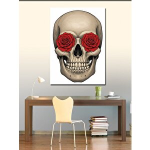 Kanvas Tablo Kırmızı Gözlü Kafatası 70x100 cm