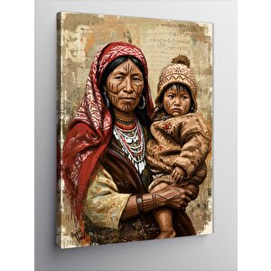 Kanvas Tablo Kadın Ve Çocuk Portresi 50x70 cm