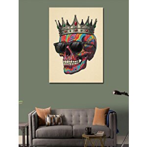 Kanvas Tablo Taçlı Kafatası Portresi 70x100 cm
