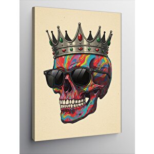 Kanvas Tablo Taçlı Kafatası Portresi 50x70 cm