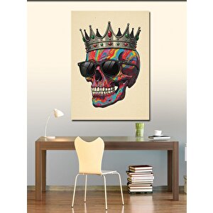 Kanvas Tablo Taçlı Kafatası Portresi 50x70 cm