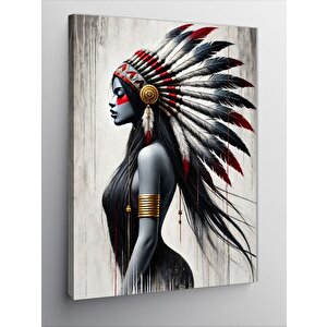 Kanvas Tablo Kızılderili Kadın 100x140 cm