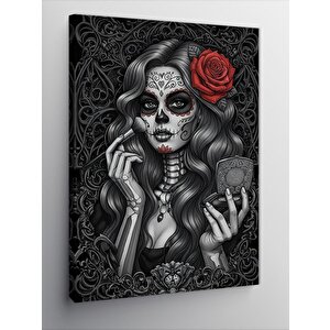 Kanvas Tablo Gotik Makyajlı Kadın 100x140 cm