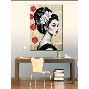 Kanvas Tablo Geleneksel Japon Kadın Portresi 100x140 cm