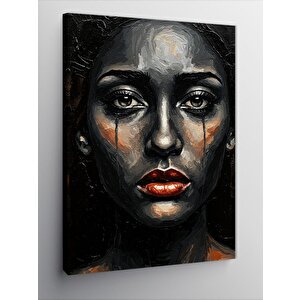 Kanvas Tablo Ağlayan Kadın Ve Derin Duygular 100x140 cm