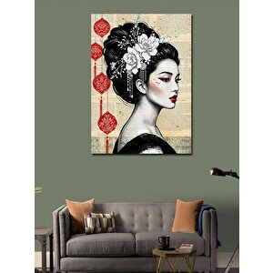 Kanvas Tablo Geleneksel Japon Kadın Portresi 50x70 cm