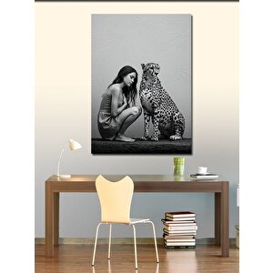 Kanvas Tablo Çita İle Kadın Portresi 100x140 cm