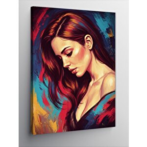 Kanvas Tablo Kırmızı Saçlı Kadın Portresi 50x70 cm
