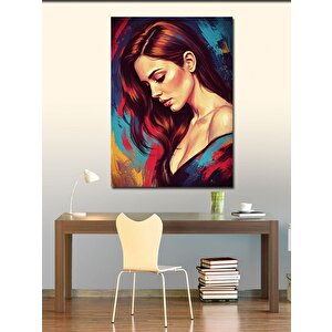 Kanvas Tablo Kırmızı Saçlı Kadın Portresi 50x70 cm