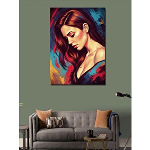 Kanvas Tablo Kırmızı Saçlı Kadın Portresi 50x70 cm