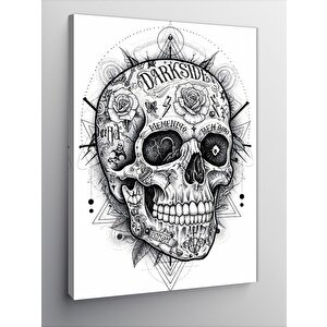 Kanvas Tablo Kafatası Ve Dövme Tasarımı 50x70 cm