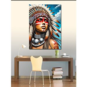 Kanvas Tablo Kızılderili Kadın Portresi 70x100 cm