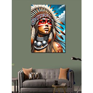 Kanvas Tablo Kızılderili Kadın Portresi 70x100 cm