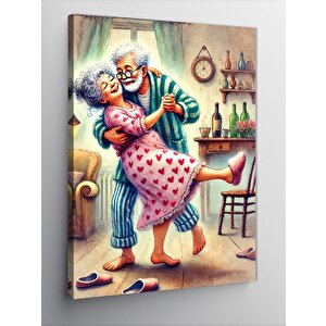 Kanvas Tablo Dans Eden Yaşlı Çift 100x140 cm