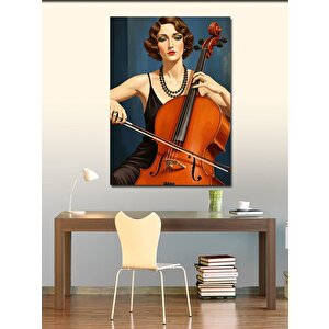 Kanvas Tablo Çello Çalan Kadın 70x100 cm