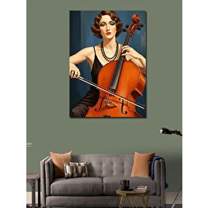 Kanvas Tablo Çello Çalan Kadın 70x100 cm