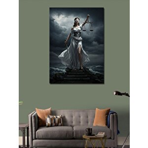 Kanvas Tablo Terazi Tutucu Adalet Kadını 100x140 cm