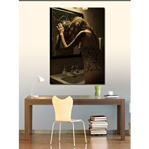 Kanvas Tablo Ayna Karşısında Düşünen Kadın 70x100 cm