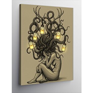 Kanvas Tablo Lambalarla Saçlı Kadın 70x100 cm