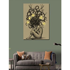 Kanvas Tablo Lambalarla Saçlı Kadın 70x100 cm