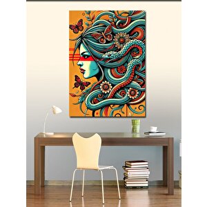 Kanvas Tablo Saçlarında Yılanlar Olan Kadın 100x140 cm