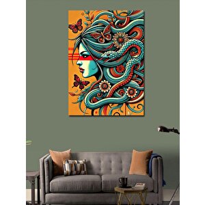 Kanvas Tablo Saçlarında Yılanlar Olan Kadın 100x140 cm