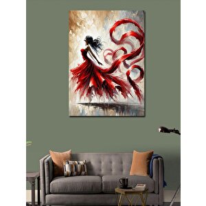 Kanvas Tablo Kırmızı Elbiseli Dansçı 50x70 cm