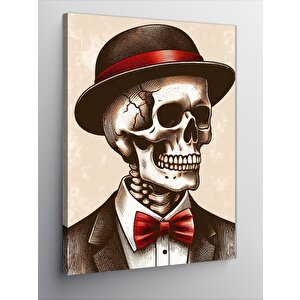 Kanvas Tablo Şapkalı Kafatası Figürü 70x100 cm