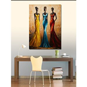 Kanvas Tablo Renkli Elbiselerle Kadınlar 100x140 cm