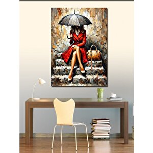 Kanvas Tablo Şemsiye Altında Kadın 70x100 cm