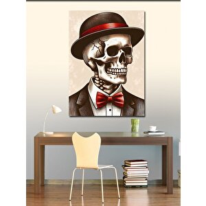 Kanvas Tablo Şapkalı Kafatası Figürü 50x70 cm