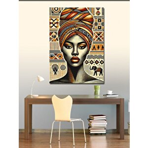 Kanvas Tablo Afrikalı Kadın Ve Desenler 70x100 cm