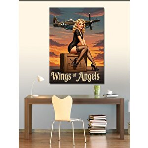 Kanvas Tablo "wings Of Angels" Ve Retro Kadın 70x100 cm