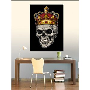 Kanvas Tablo Taçlı Kafatası Motifi 100x140 cm