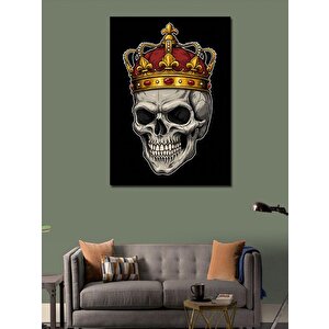 Kanvas Tablo Taçlı Kafatası Motifi 100x140 cm