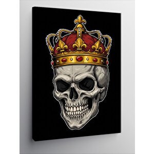 Kanvas Tablo Taçlı Kafatası Motifi 70x100 cm