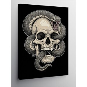 Kanvas Tablo Yılanlı Kafatası 70x100 cm