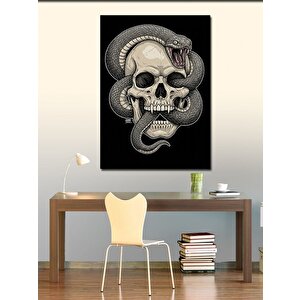 Kanvas Tablo Yılanlı Kafatası 70x100 cm