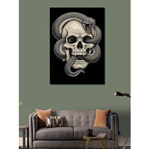 Kanvas Tablo Yılanlı Kafatası 70x100 cm